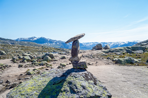 Balanced stones on a mountain top