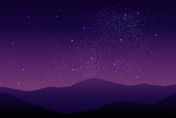 schöne sternenhimmel-hintergrundillustration - romantic sky stock-grafiken, -clipart, -cartoons und -symbole