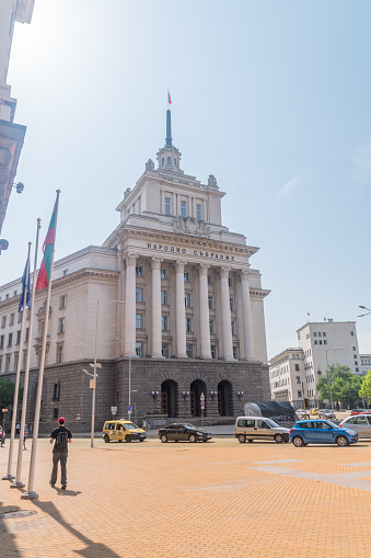 Sofia, Bulgaria - June 6, 2022: National Assembly (Former Communist Party House).