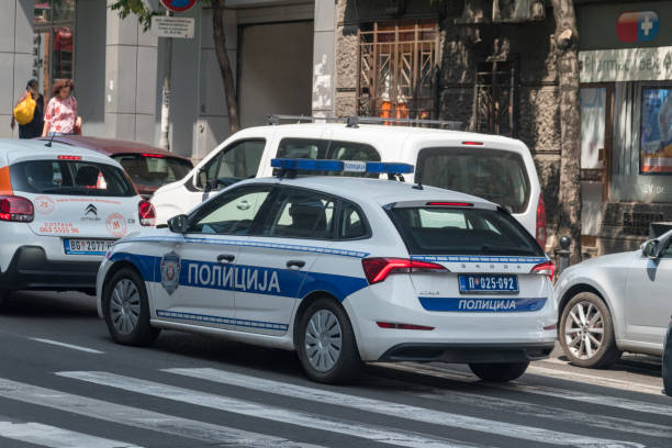 Car of serbian police. stock photo
