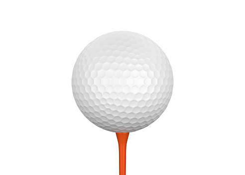 Golf Ball and tee isolated on white background