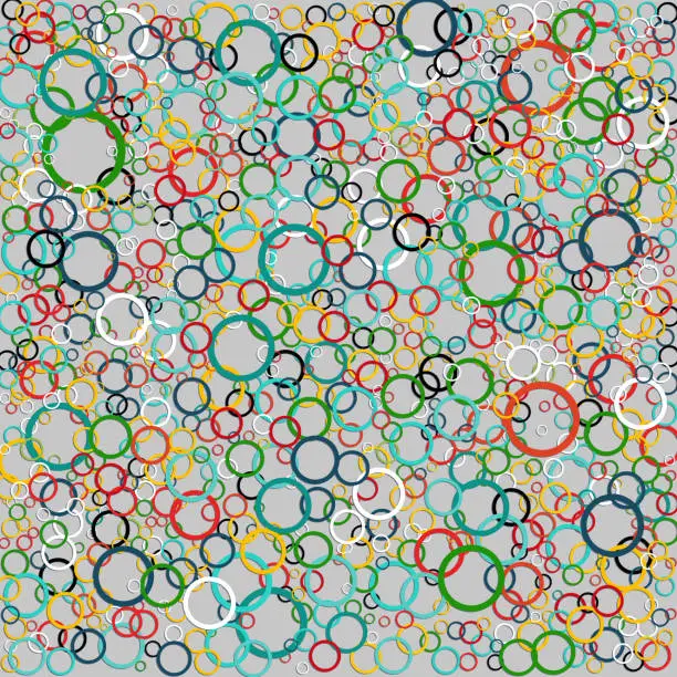 Vector illustration of Abstract Pattern with Concentric Circles. Vector Abstract Background with geometric pattern made of set of multicolored rings. Good for wallpapers, web page,  textures, wrapping paper, scrapbook.