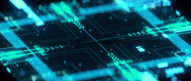 istock 3D rendering of cyberpunk AI. Circuit board. Technology background. Central Computer Processors CPU and GPU concept. Motherboard digital chip. Tech science background. 1412591530