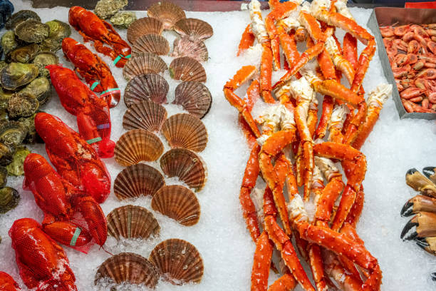 Lobsters, crabs and seafood for sale