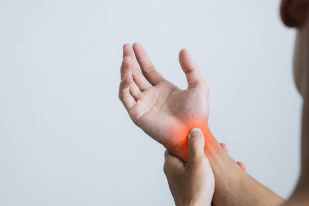istock Office syndrome Concept. Young man suffering with problem trigger finger. copy space for text. Health concept. 1412592504