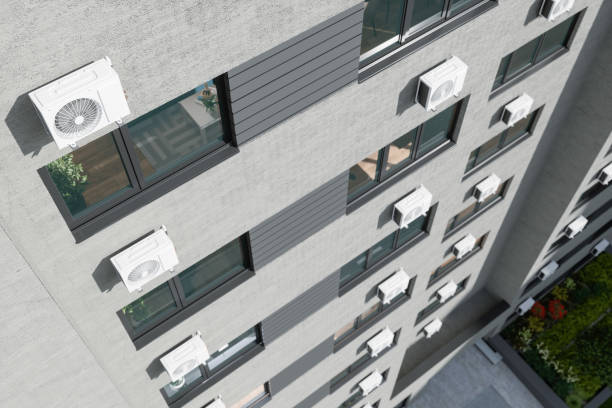 Free Stock Photo of Facade of an apartment building with AC units ...