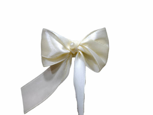 istock white bow isolated on white. For decoration 1412600171
