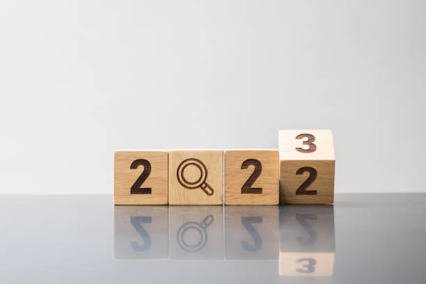istock 2023 block with magnifying glass icon. SEO, Search Engine Optimization, hiring , Advertising, Idea, Strategy, marketing, Keyword, Content and New Year start concepts 1412601772