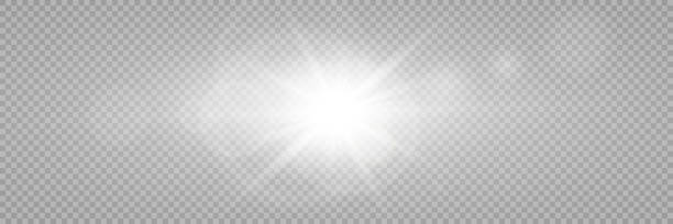 ilustrações, clipart, desenhos animados e ícones de luz solar transparente vetorial efeito de luz de sinalização especial da lente. ilustração vetorial livre da realeza. png - backgrounds sunbeam horizontal spring