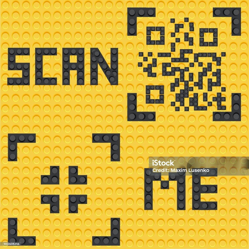 Scan Me Set On A Yellow Background From The Constructor Vector ...
