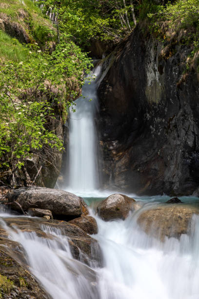 Waterfalls at stream Studeny potok in High Tatras mountains, Slovakia
