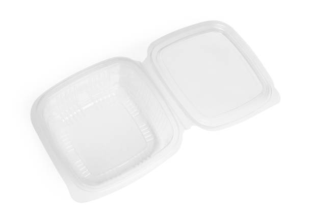 istock Empty plastic container for food isolated on white, above view 1412610713