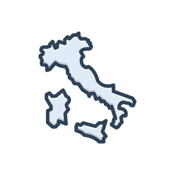 Italia map Icon for italia, map, country, destination, continent, europa, frontier italie stock illustrations