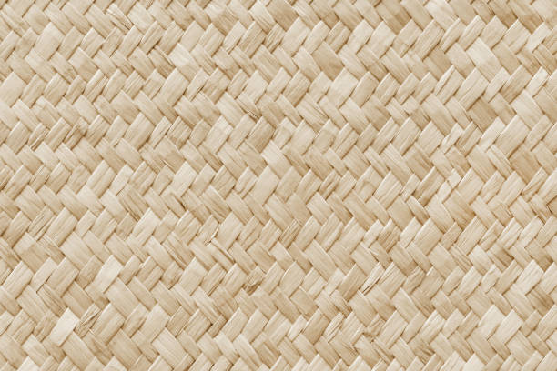 istock Pattern of reed weaving mat with vintage style for background and design art work. 1412611690