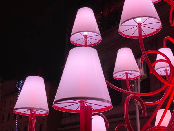 City Light festival Lyon -  pink lights