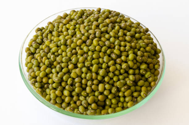 istock Mung beans in a glass bowl on a white background 1412615211