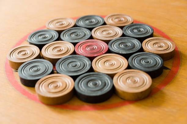 A game of carrom set and ready to play