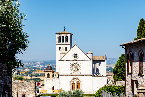 Facade of the Church of Saints Paolino and Donato or San Paolino, in the historic center of Lucca, Tuscany, Italy