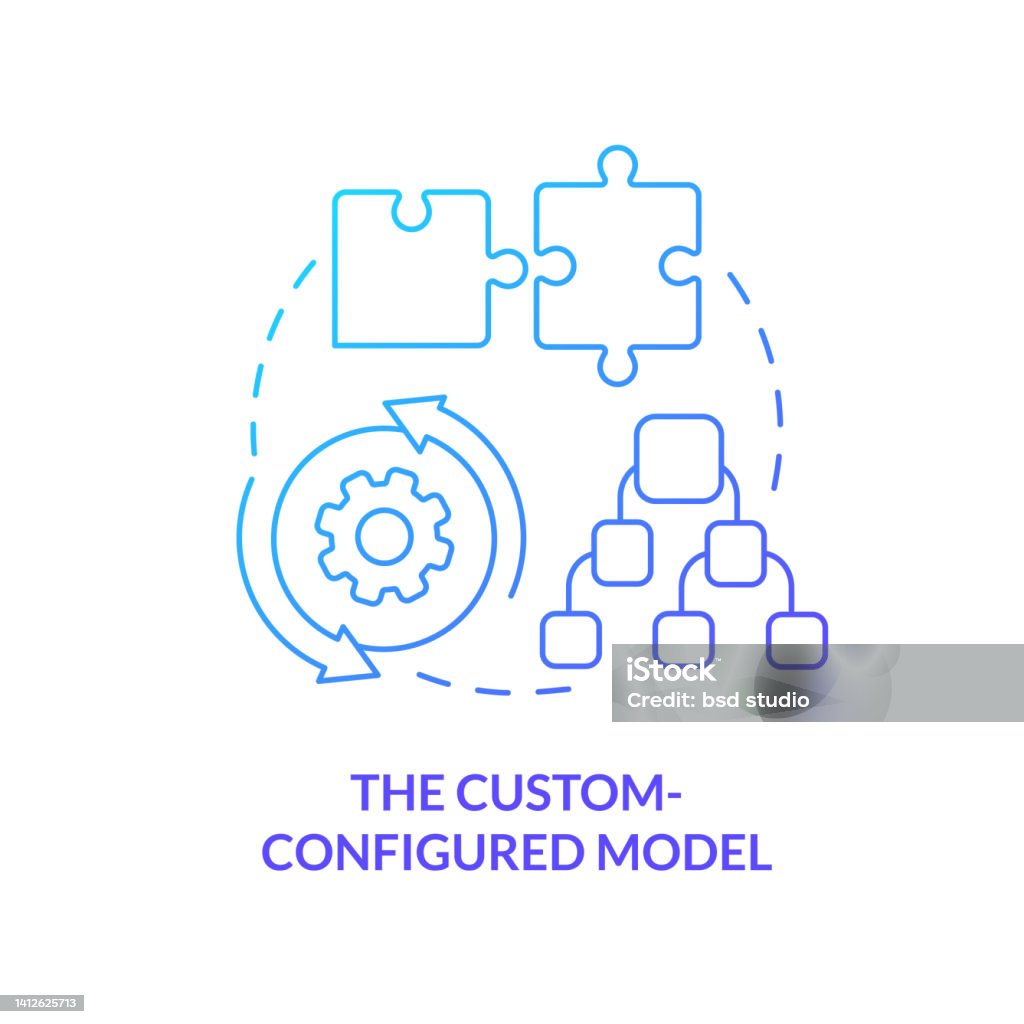 Custom Configured Model Blue Gradient Concept Icon Stock Illustration ...