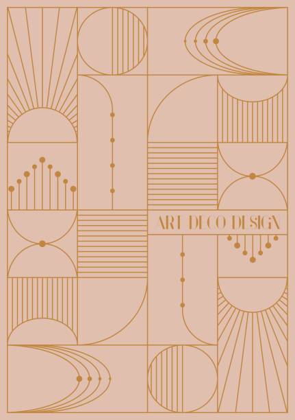 ilustrações de stock, clip art, desenhos animados e ícones de book, notebook, planner cover design template. art deco style abstract geometric gold pattern, background. presentation cover. vector illustration.use for invitation, vip card, print, posters. - image created 1920s