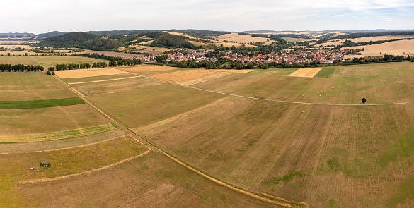 view of the fields at harvest in summer