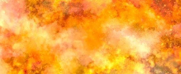 herbst hintergrund im japanischen stil abstraktes orangefarbenes und rotes aquarell - flames background stock-grafiken, -clipart, -cartoons und -symbole