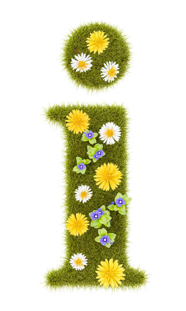 istock Flowery Grassy I Letter Symbol Shape Isolated 1412635790