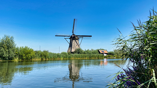 Windmill on the island of Mando, in the Wadden Sea Park of Denmark