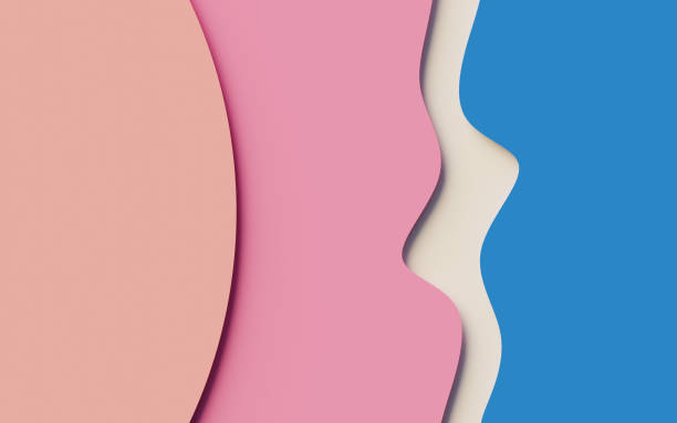 istock Triptych background with soft curves and shadows and pastel colors with copy space 1412641444