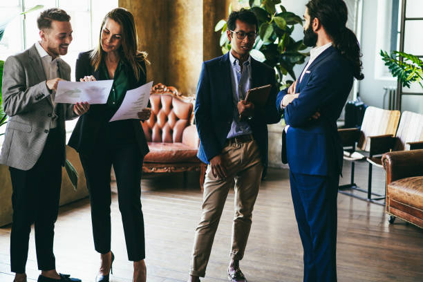 istock Multiracial business people working inside office - Focus on indian man face 1412644835