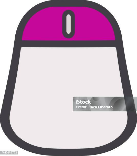 Pink Mouse Cartoon Computer The Illustration Of The Dark Pink Computer Mouse A Handheld Pointing ...