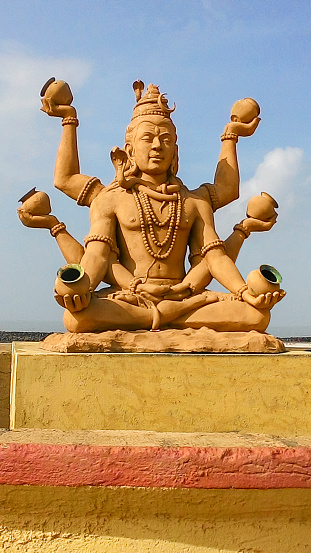 Big Statue of Lord Shiva, Somnath Temple, Gujarat, India