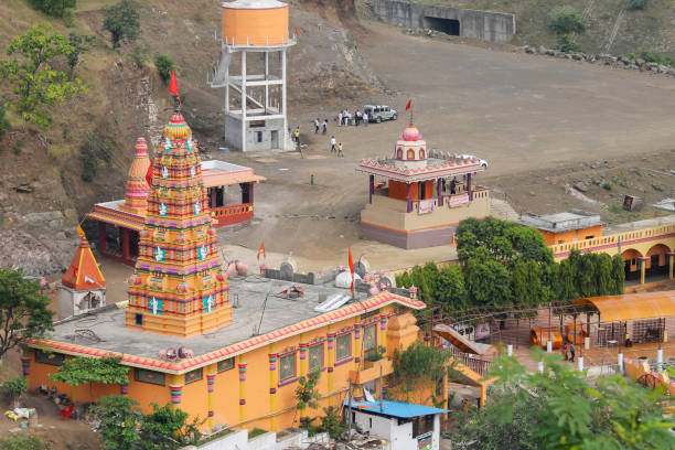 istock INDIA, MAHARASHTRA, October 2014, Devotee at Badi Bijasan Mata Mandir, view from top, NH 3 1412648401