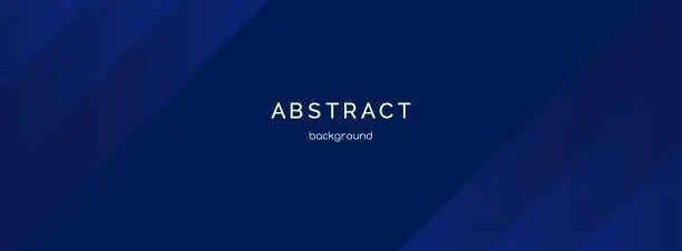 Vector illustration of Navy blue abstract long banner. Minimal vector background with lines. Facebook cover, social media header, web banner