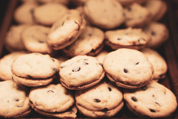 istock Group of assorted cookies. Chocolate chip, oatmeal raisin, white chocolate 1412652450