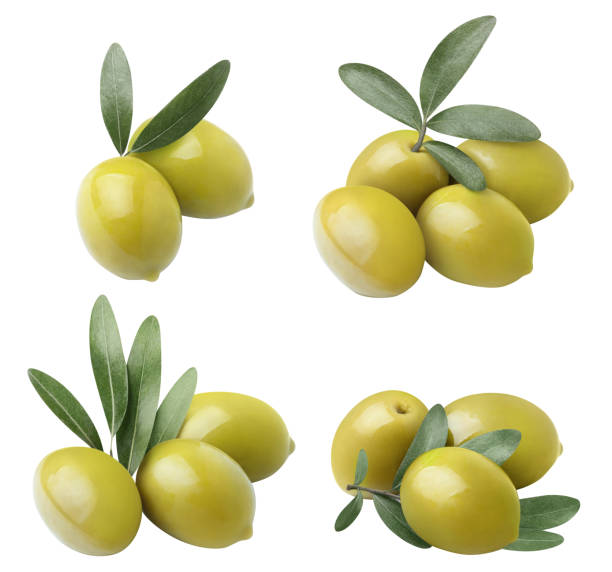 istock Collection of delicious olives on white 1412653803