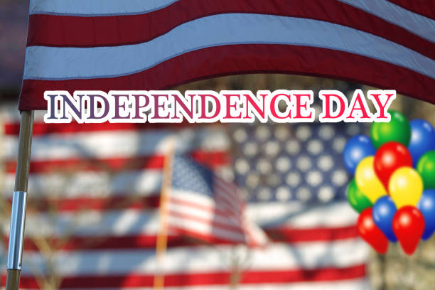US Independence Day celebration with American Flag