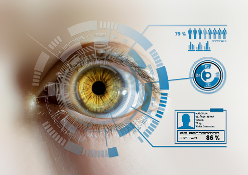 Authentication by iris recognition concept - Biometric - Security system
Iris recognition technology concept GUI for authentication