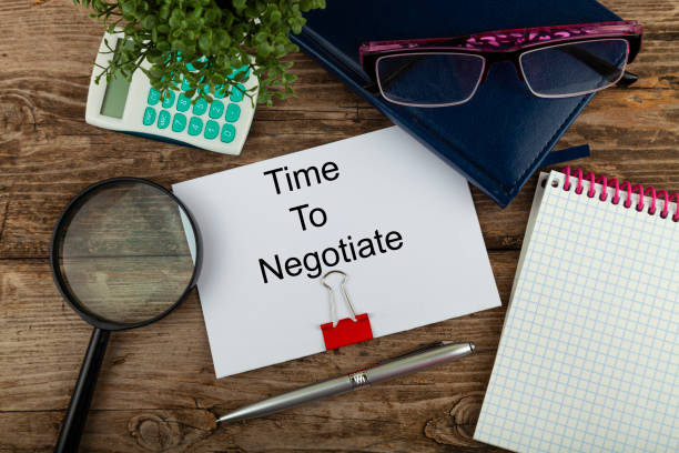 istock Paper with text Time To Negotiate 1412671490