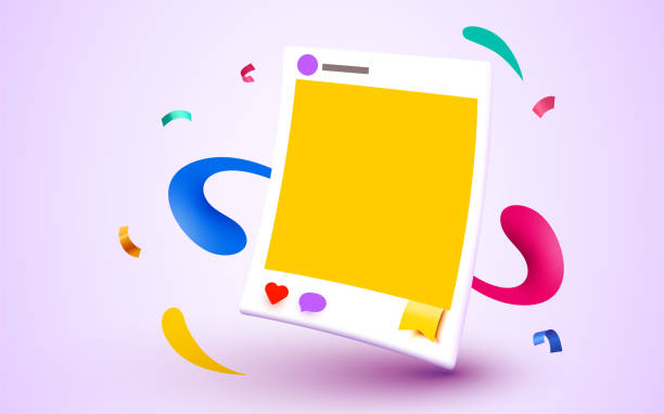 ÐÑÐ½Ð¾Ð²Ð½ÑÐµ RGB Social media photo frame with colorful elements. Vector illustration auto post production filter stock illustrations