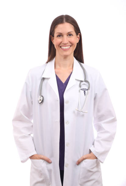 Nurse/Doctor poses on white background. Shot in Huntington Beach, California.