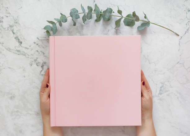 istock Pink cover book with copy space 1412682672