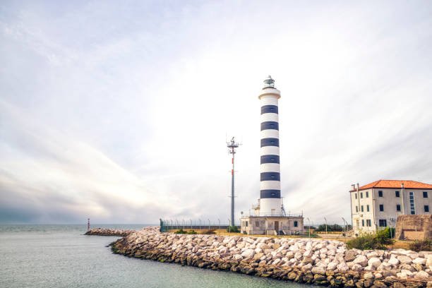 istock Small lighthouse in Lido de Jesolo 1412684638