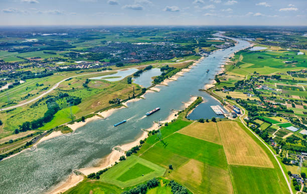 istock drone shot of the river Maas with floodplain 1412686282