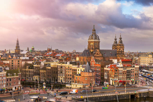 istock Amsterdam, Netherlands Old Town Cityscape 1412688469