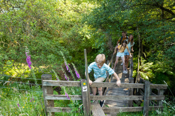Family Crossing Bridge