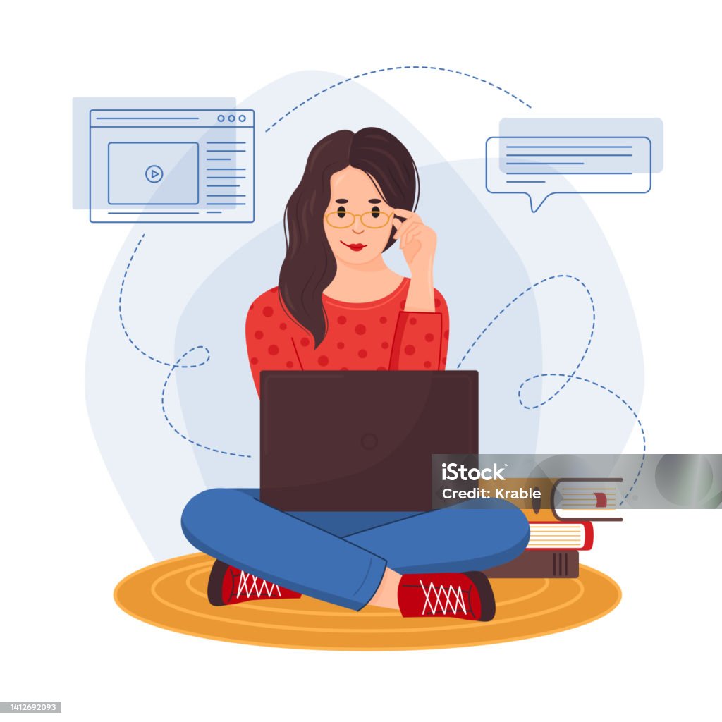 Remote Work Vector Image Online Remote Work Concept Vector Illustration Stock Illustration ...