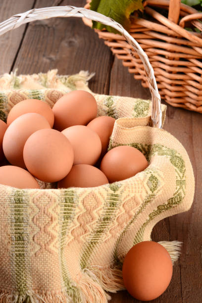 istock Basket of Brown Eggs 1412697430