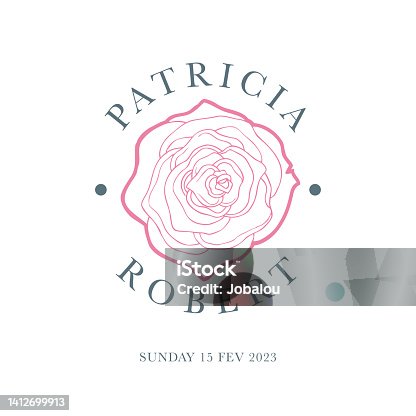 istock Elegant Monogram Wedding Design Template Clip Art 1412699913