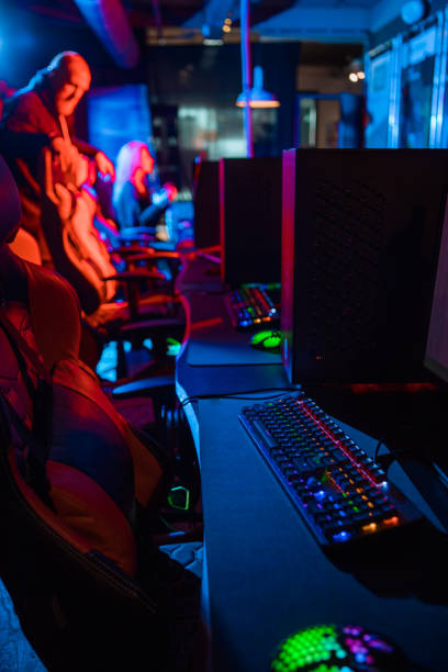 istock Esports Gaming computer room and lights 1412701829